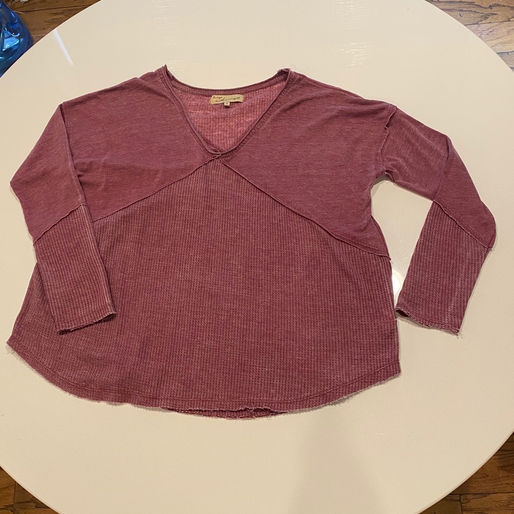 Women’s Vintage Havana Long Sleeve Waffle Tee Sz M